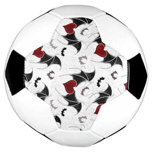 Halloween hart met zwarte vleugels voetbal (Gedraaid)