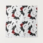 Halloween hart met zwarte vleugels wandkleed (Voorkant (horizontaal))