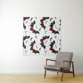 Halloween hart met zwarte vleugels wandkleed (In Situ (horizontaal))