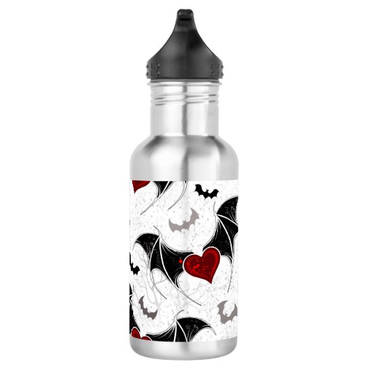 Halloween hart met zwarte vleugels waterfles (Rechts)