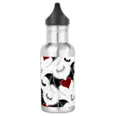 Halloween hart met zwarte vleugels waterfles (Links)