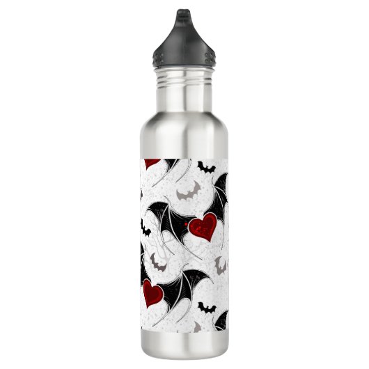 Halloween hart met zwarte vleugels waterfles  (Rechts)