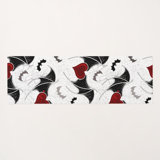 Halloween hart met zwarte vleugels yogamat (Achterkant (horizontaal))