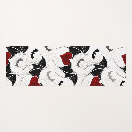 Halloween hart met zwarte vleugels yogamat (Voorkant (horizontaal))