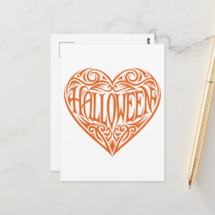 Halloween Hart, Oranje Hart, Feestdag Briefkaart