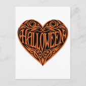Halloween Hart, Oranje Hart, Feestdag Briefkaart (Voorkant)