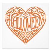 Halloween Hart, Oranje Hart, Feestdag Foto Afdruk (Voorkant)