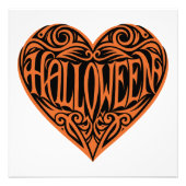 Halloween Hart, Oranje Hart, Feestdag Foto Afdruk (Voorkant)