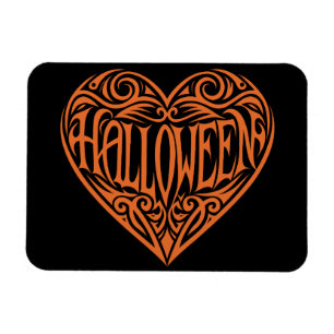 Halloween Hart, Oranje Hart, Feestdag Magneet
