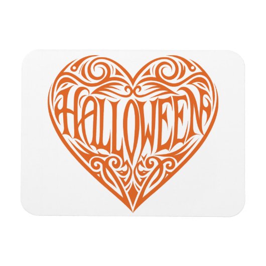 Halloween Hart, Oranje Hart, Feestdag Magneet (Horizontaal)