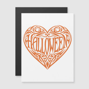 Halloween Hart, Oranje Hart, Feestdag Magnetische Uitnodiging