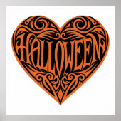 Halloween Hart, Oranje Hart, Feestdag Poster (Voorkant)