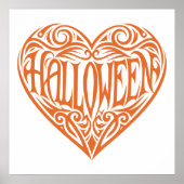 Halloween Hart, Oranje Hart, Feestdag Poster (Voorkant)
