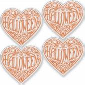Halloween Hart, Oranje Hart, Feestdag Sticker (Voorkant)