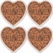 Halloween Hart, Oranje Hartvorm, Feestdag Sticker (Voorkant)