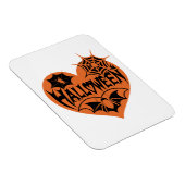 Halloween Hart, Oranje Hartvorm, Spinnenweb Magneet (Rechterzijde)