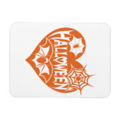Halloween Hart, Oranje Hartvorm, Spinnenweb Magneet (Horizontaal)