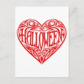 Halloween Hart, Rode Hart, Feestdag Briefkaart (Voorkant)