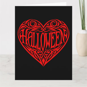 Halloween Hart, Rode Hart, Feestdag Kaart