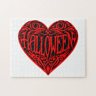 Halloween Hart, Rode Hart, Feestdag Legpuzzel