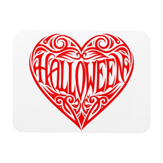 Halloween Hart, Rode Hart, Feestdag Magneet (Horizontaal)