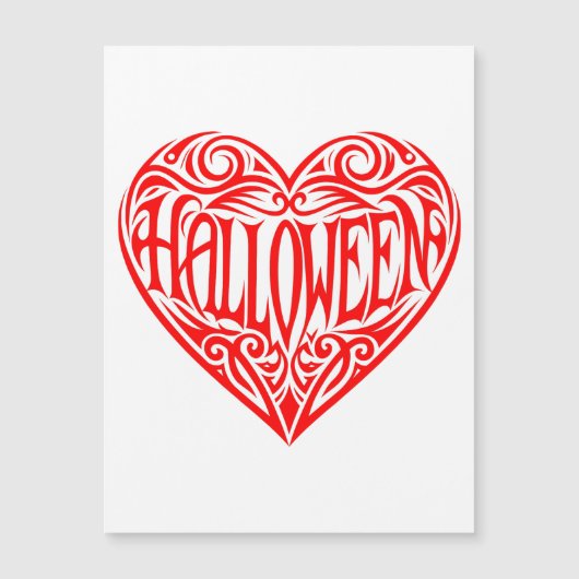 Halloween Hart, Rode Hart, Feestdag Magnetische Uitnodiging (Voorkant)