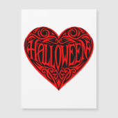 Halloween Hart, Rode Hart, Feestdag Magnetische Uitnodiging (Voorkant)