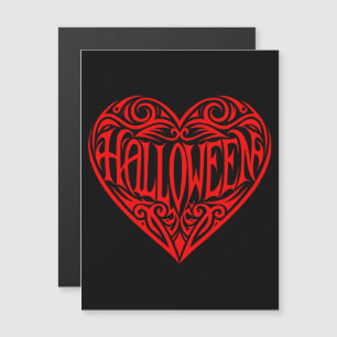 Halloween Hart, Rode Hart, Feestdag Magnetische Uitnodiging