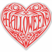 Halloween Hart, Rode Hart, Feestdag Sticker (Voorkant)