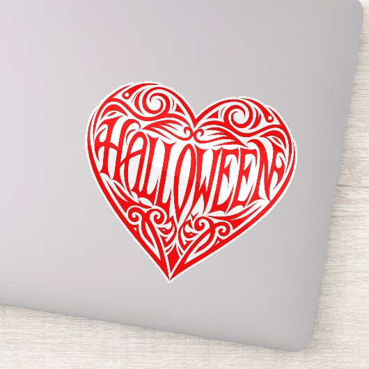 Halloween Hart, Rode Hart, Feestdag Sticker (Detail)