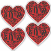 Halloween Hart, Rode Hart, Feestdag Sticker (Voorkant)