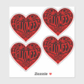 Halloween Hart, Rode Hart, Feestdag Sticker (Vel)