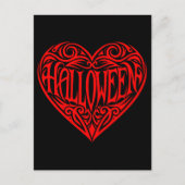 Halloween Hart, Rode Hart, Vakantie Briefkaart (Voorkant)