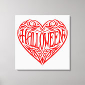 Halloween Hart, Rode Hart, Vakantie Canvas Afdruk (Voorkant)
