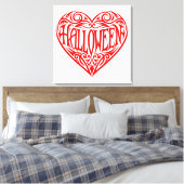 Halloween Hart, Rode Hart, Vakantie Canvas Afdruk (Insitu (Slaapkamer))