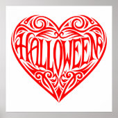 Halloween Hart, Rode Hart, Vakantie Poster (Voorkant)