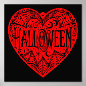 Halloween Hart, Rode Hart Vorm, Vakantie Folie Afdrukken (Voorkant)