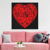 Halloween Hart, Rode Hartvorm, Feestdag Canvas Afdruk (Insitu (Woonkamer))