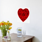 Halloween Hart, Rode Hartvorm, Feestdag Folie Afdrukken (Laag (Keuken))