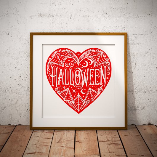 Halloween Hart, Rode Hartvorm, Feestdag Folie Afdrukken