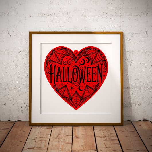 Halloween Hart, Rode Hartvorm, Feestdag Folie Afdrukken
