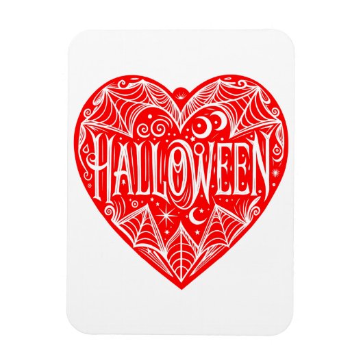 Halloween Hart, Rode Hartvorm, Feestdag Magneet (Verticaal)
