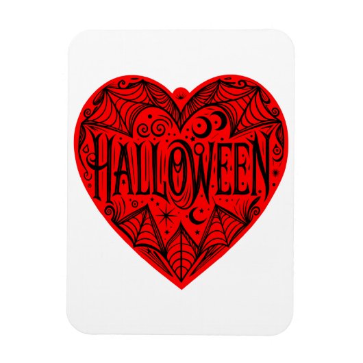 Halloween Hart, Rode Hartvorm, Feestdag Magneet (Verticaal)