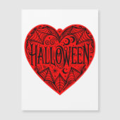 Halloween Hart, Rode Hartvorm, Feestdag Magnetische Uitnodiging (Voorkant)