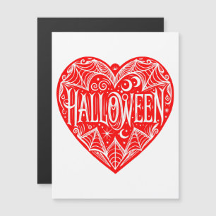 Halloween Hart, Rode Hartvorm, Feestdag Magnetische Uitnodiging