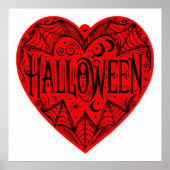 Halloween Hart, Rode Hartvorm, Feestdag Poster (Voorkant)