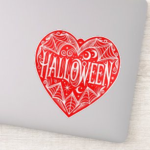 Halloween Hart, Rode Hartvorm, Feestdag Sticker
