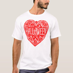 Halloween Hart, Rode Hartvorm, Feestdag T-shirt