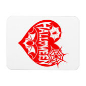 Halloween Hart, Rode Hartvorm, Spinnenweb Magneet (Horizontaal)