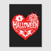 Halloween Hart, Rode Hartvorm, Spinnenweb Magnetische Uitnodiging (Voorkant)
